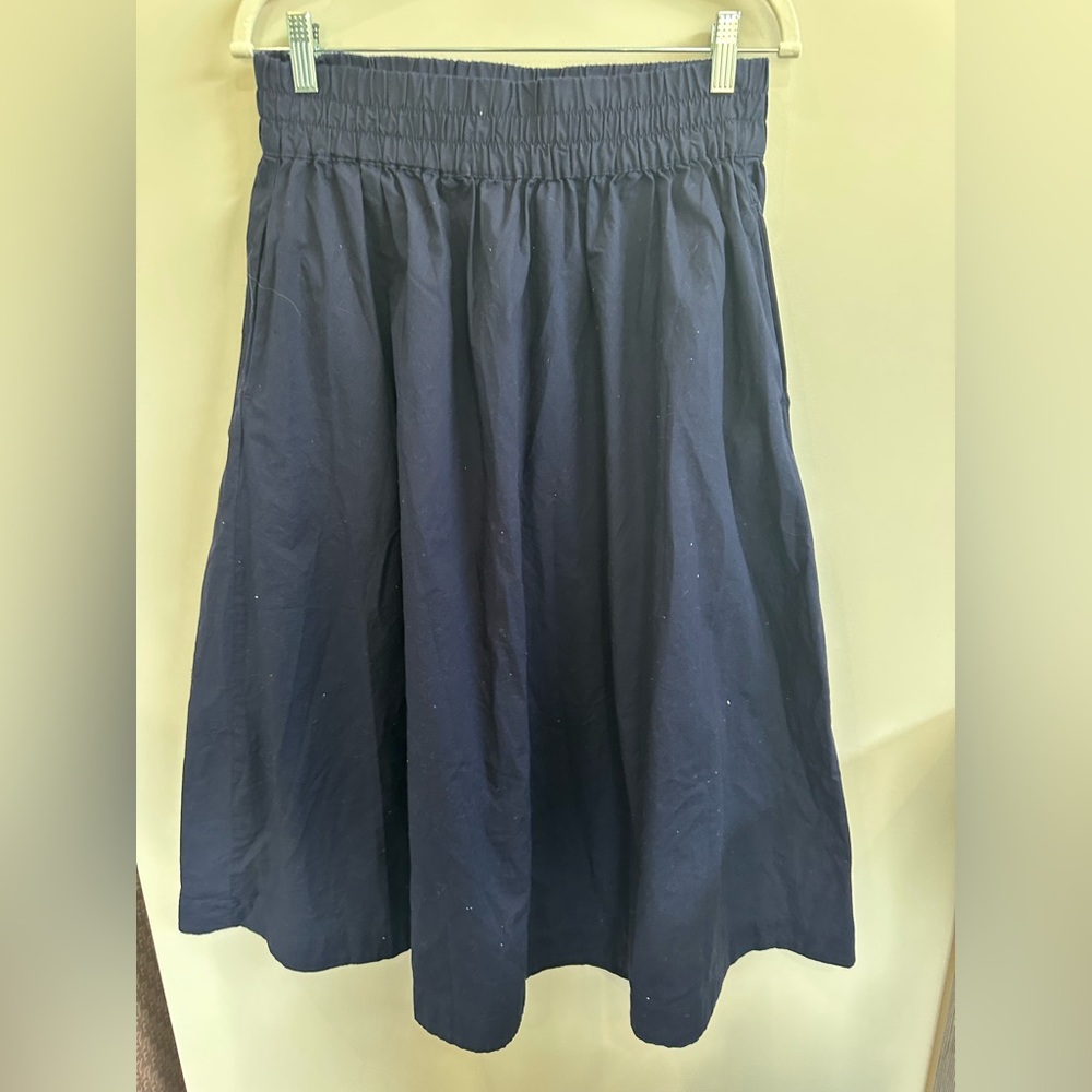 ❤️ GAP Dark Blue A-Line Skirt Elastic Waist NWOT Medium 100% Cotton